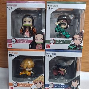 Bandai Demon Slayer Chibi Masters Mini Figure Lot of 4